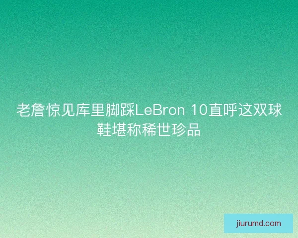 老詹惊见库里脚踩LeBron 10直呼这双球鞋堪称稀世珍品