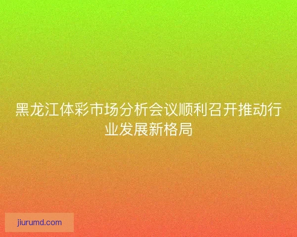 黑龙江体彩市场分析会议顺利召开推动行业发展新格局
